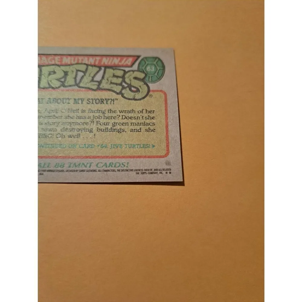 1989 Topps TMNT Trading Card 63 Teenage Mutant Ninja Turtles - Picture 3 of 3